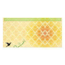 Beautiful blackish bird in flight photo card