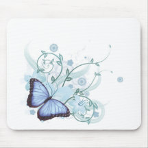Beautiful blue butterfly background mousemats