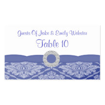 Beautiful Blue Damask Table Business Card Templates