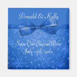 Beautiful Blue & Glitter Shimmer Snowflakes Magnets