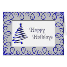 Beautiful Blue Holiday Wish Card