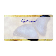 Beautiful Blue Morpho Butterfly Labels