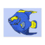 Beautiful Blue Tropical Parrot Fish Post Cards