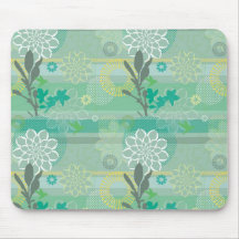 Beautiful Botanical in pretty greens Mousemats