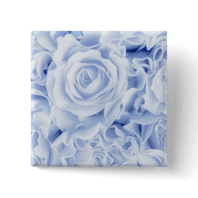 Beautiful Bride in Blue, Rose Bouquet, template Pinback Buttons by JayneLogan