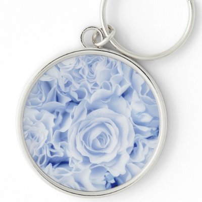 Beautiful Bride in Blue, Rose Bouquet, template Key Chain by JayneLogan