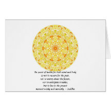 Beautiful Buddhist Quote with Vibrant Mandela Greeting Cards