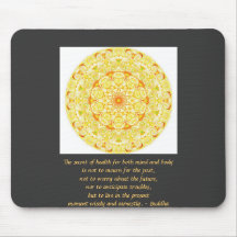 Beautiful Buddhist Quote with Vibrant Mandela Mouse Mat