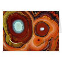 Beautiful Bull's eyes in Mexican agate Greeting Card