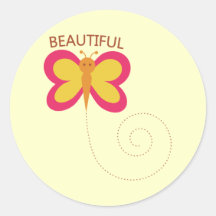 Beautiful Butterfly Round Sticker