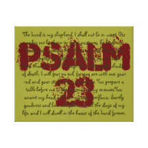 Beautiful canvas print with 23rd Psalm!
