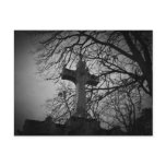 Beautiful cemetery cross tombstone post card postcards