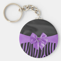 Beautiful chic elegant silk fabric effects zebra key chains