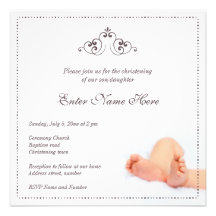 Beautiful christening/baptism invitation wit baby