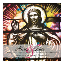 Beautiful Christian Stained Glass Wedding Invite