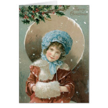 Beautiful Christmas Girl Greeting Card