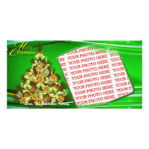 Beautiful Christmas Tree Green Template Picture Card