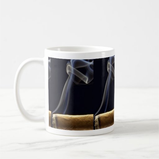 Beautiful Cigar with smoke Coffee Mugs