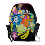 Beautiful Colourful Abstract Flower & 3D Stars Commuter Bag