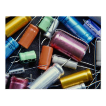 Beautiful Colourful capacitors Post Card