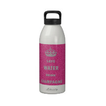 Beautiful cool girly save water drink champagne cr reusable water bottle