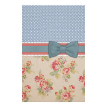 Beautiful cute elegant girly vintage flowers custom stationery