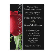 Beautiful Elegant Red Rose Wedding Invitation