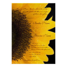 Beautiful Elegant Sunflower Wedding Invitation