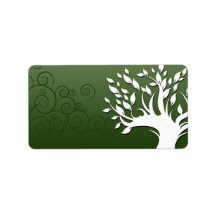 Beautiful floral and hearts on green personalized address labels