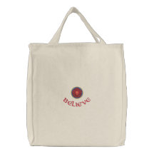 Beautiful Flower Cross Embroidered Tote Bag
