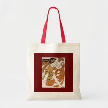 Beautiful  Flowing Dancing Vintage Woman Canvas Bag