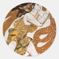 Beautiful  Flowing Dancing Vintage Woman stickers