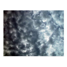 Beautiful fluffy white clouds post card