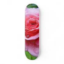 Beautiful Garden Single Wet Pink Rose Skateboard