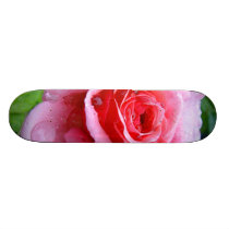 Beautiful Garden Single Wet Pink Rose Skateboard skateboards