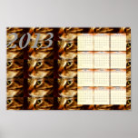 Beautiful Ghostly Fire Cat Calendar Poster