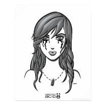 Beautiful Girl (Bullet and Tears) Art Print BW posters