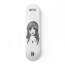 Beautiful Girl (Bullet and Tears) Skateboard BW skateboards