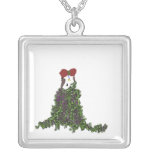 Beautiful Girl Square Silver Necklace