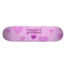 Beautiful Girlfriend Pink & Purple Love Hearts Skate Board Decks
