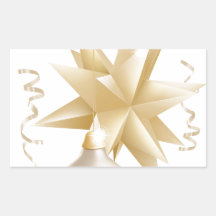 Beautiful gold and white Christmas baubles Rectangular Stickers