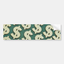 Beautiful Gold dollar signs Bumper Sticker