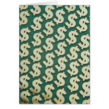Beautiful Gold dollar signs Greeting Cards