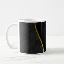 Beautiful golden yellow string on dark texture mug