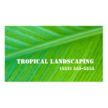 Beautiful Green Leaf Macro Landscaping Business Business Card Templates