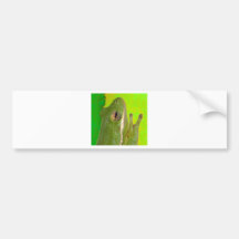 Beautiful green tree frog giviing the peace sign. bumper sticker