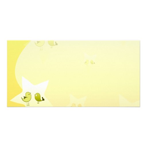 Beautiful Greenish Love birds Customized Photo Card