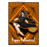 Beautiful Halloween Witch Greeting Cards