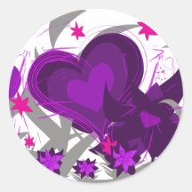 Beautiful Heart Runde Aufkleber