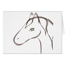 Beautiful horse with green eyes original cards